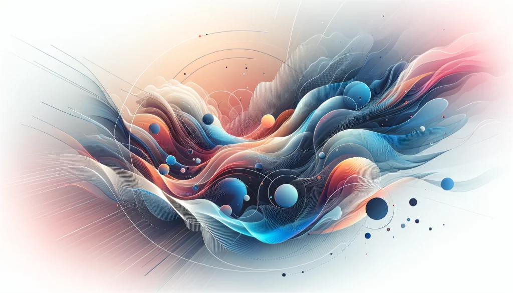 Dynamic abstract background with cool and warm color blends, reflecting innovation and creativity